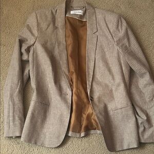 Calvin Klein Beige Pinstripe Blazer